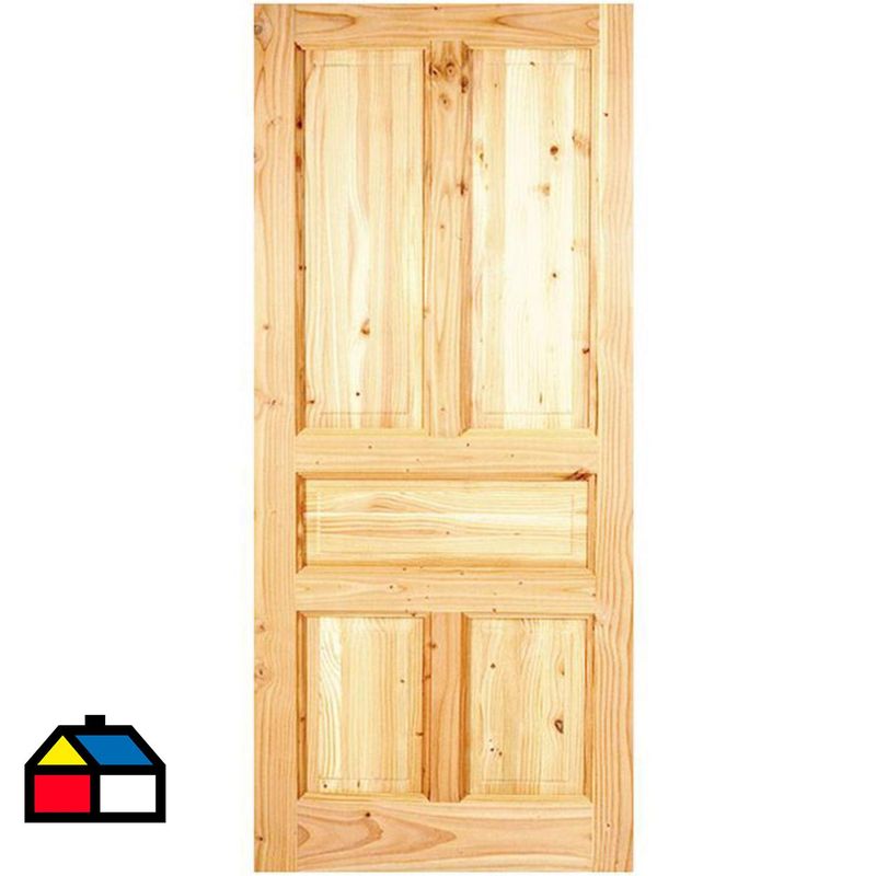 HOLZTEK - Puerta Exterior Madera pino oregón 70x200 cm Ranco 130 Natural
