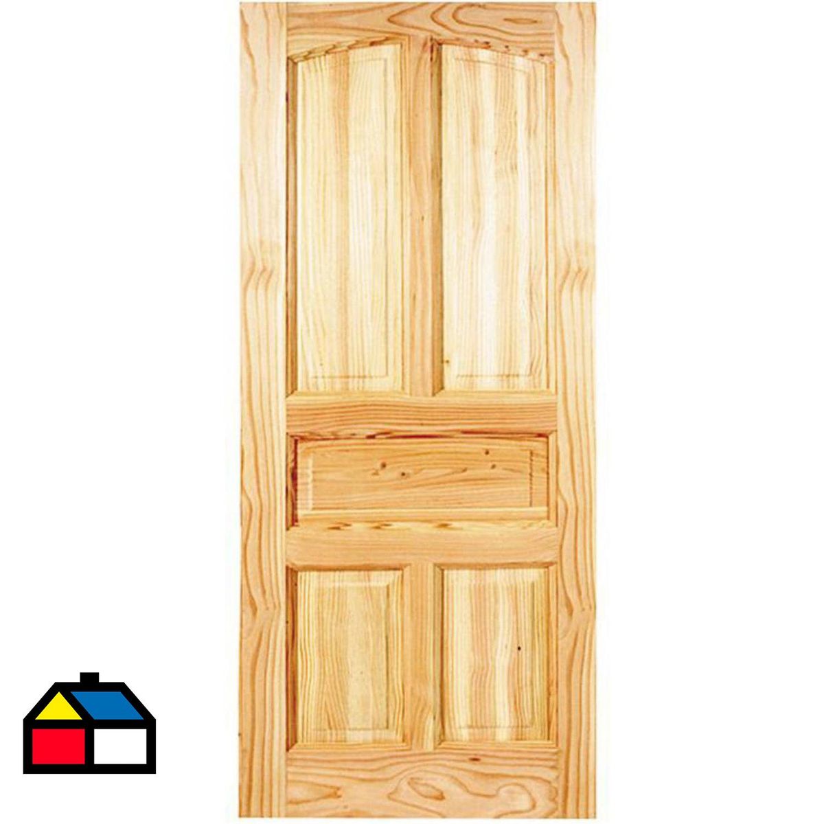 HOLZTEK - Puerta Exterior Madera pino oregón 75x200 cm Ranco 131 Natural