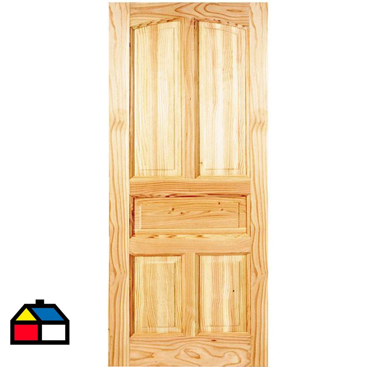 HOLZTEK - Puerta Exterior Madera pino oregón 80x200 cm Ranco 131 Natural