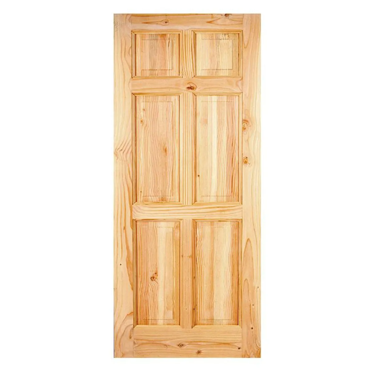 HOLZTEK - Puerta Exterior Madera pino oregón 90x210 cm Maihue 150 Natural