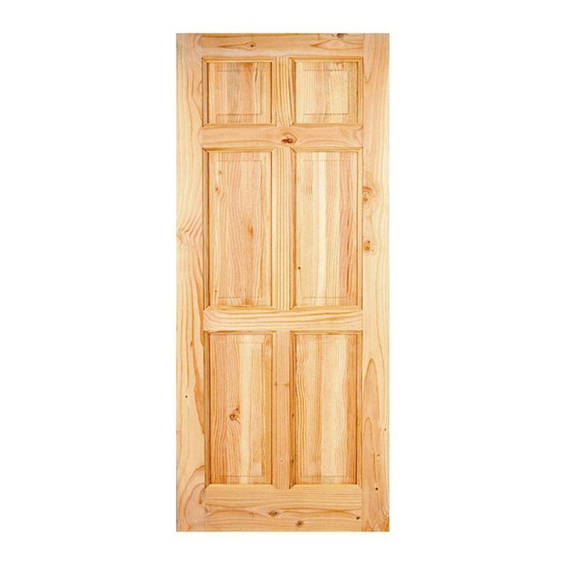 HOLZTEK - Puerta Exterior Madera pino oregón 75x220 cm Maihue 150 Natural