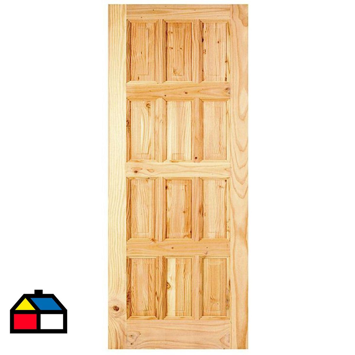 HOLZTEK - Puerta Exterior Madera pino oregón 70x200 cm Maihue 151 Natural