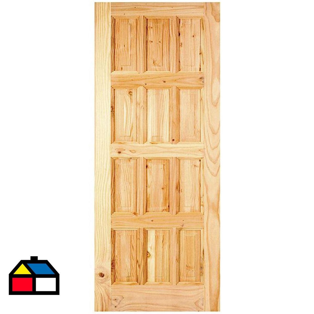 HOLZTEK - Puerta Exterior Madera pino oregón 75x200 cm Maihue 151 Natural