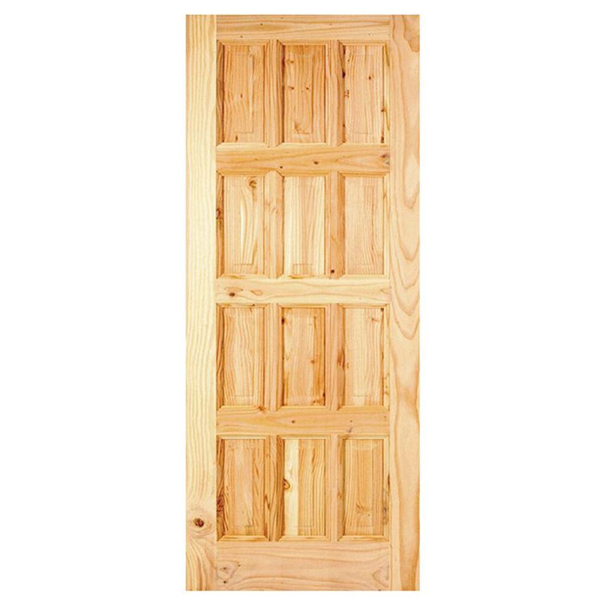 HOLZTEK - Puerta Exterior Madera pino oregón 90x220 cm Maihue 151 Natural