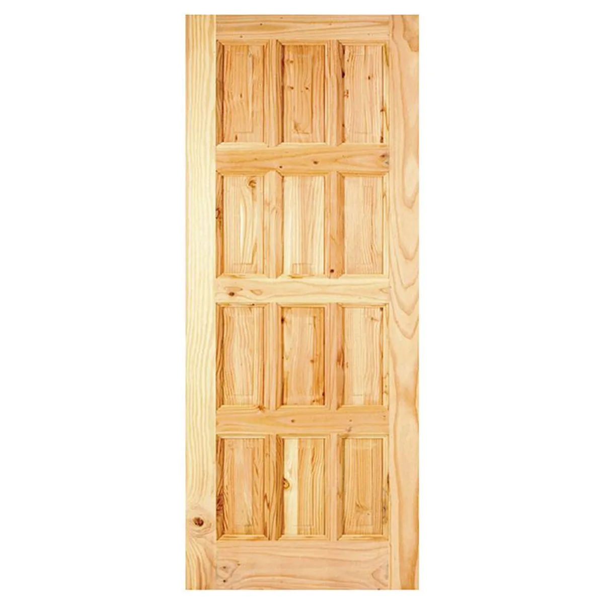 HOLZTEK - Puerta Exterior Madera pino oregón 100x220 cm Maihue 151 Natural