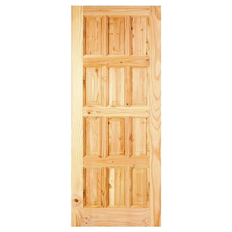 HOLZTEK - Puerta Exterior Madera pino oregón 100x220 cm Maihue 151 Natural