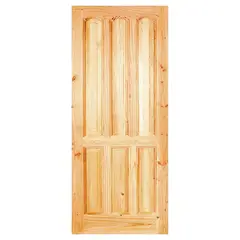 HOLZTEK - Puerta Exterior Madera pino oregón 80x200 cm Maihue 152 Natural
