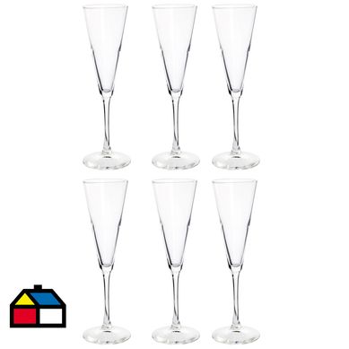Set 6 copas libbey flute trump