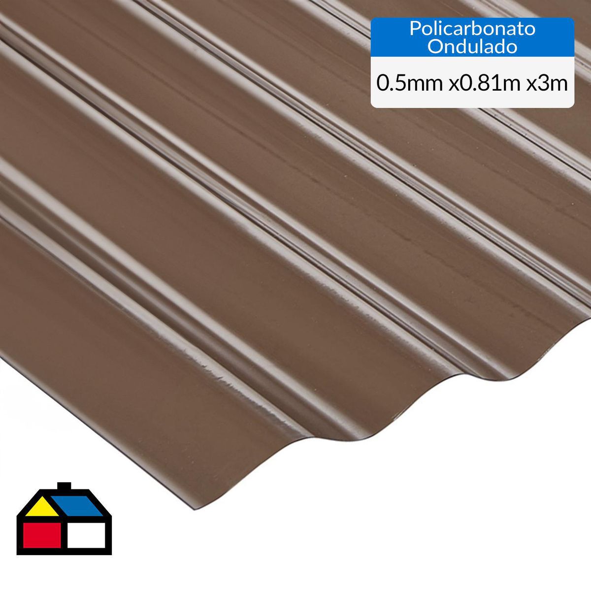 GENERICO - Plancha Policarbonato Ondulada 0.5 mm 81x300 cm Bronce