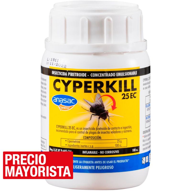 ANASAC - Insecticida Cyperkill 25 EC 100 cc plagas hogar