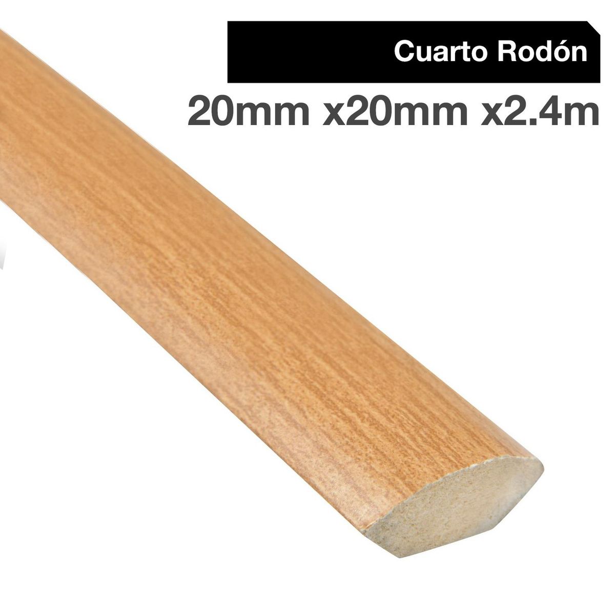 MAFORSA - Moldura 1/4 Rodón MDF Abedul 38 mm 1.2x240 cm