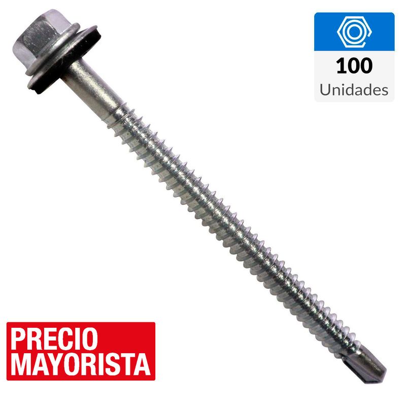 MAMUT - Tornillo Autoperforante Cabeza Hexagonal Metal 2-1/2 " 12 mm 100 Unidades