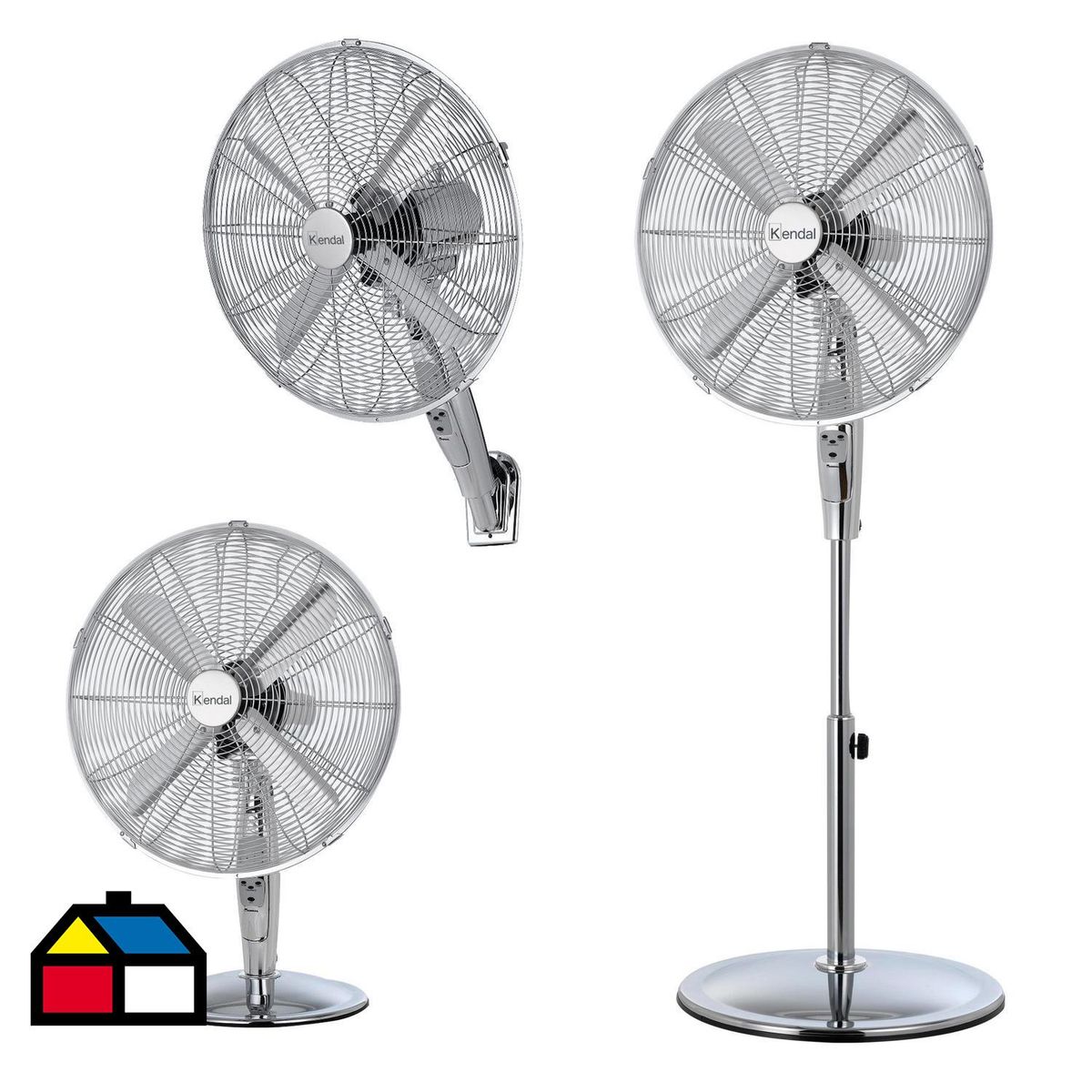 KENDAL - Ventilador 3 en 1 16" silver