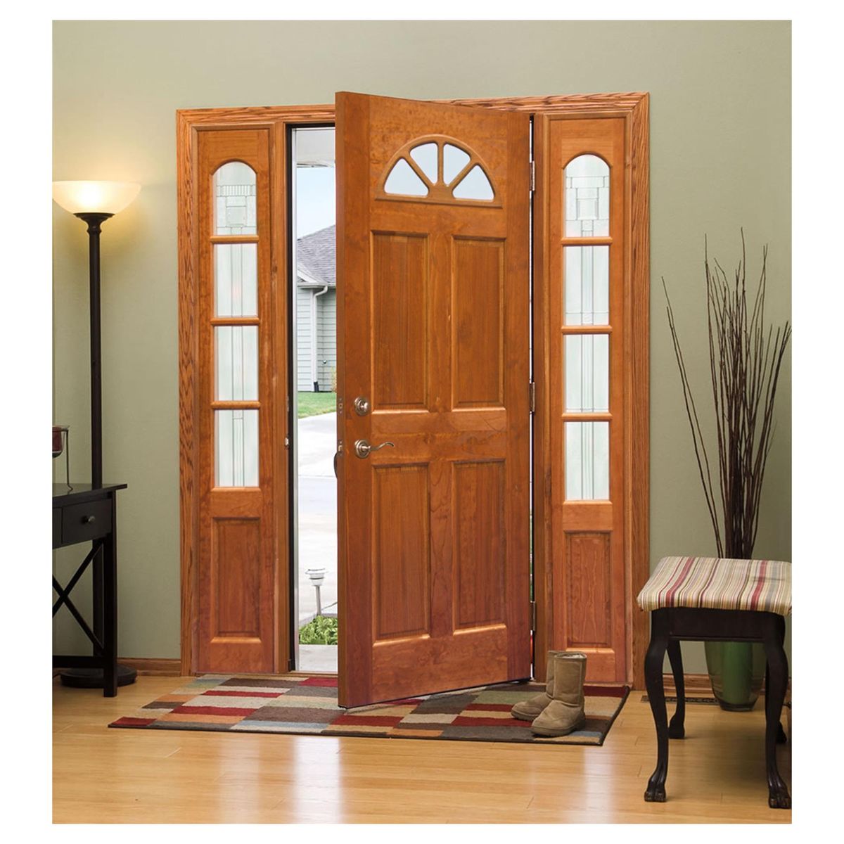 HOLZTEK - Puerta Pino Ibiza Media Luna color Cerezo