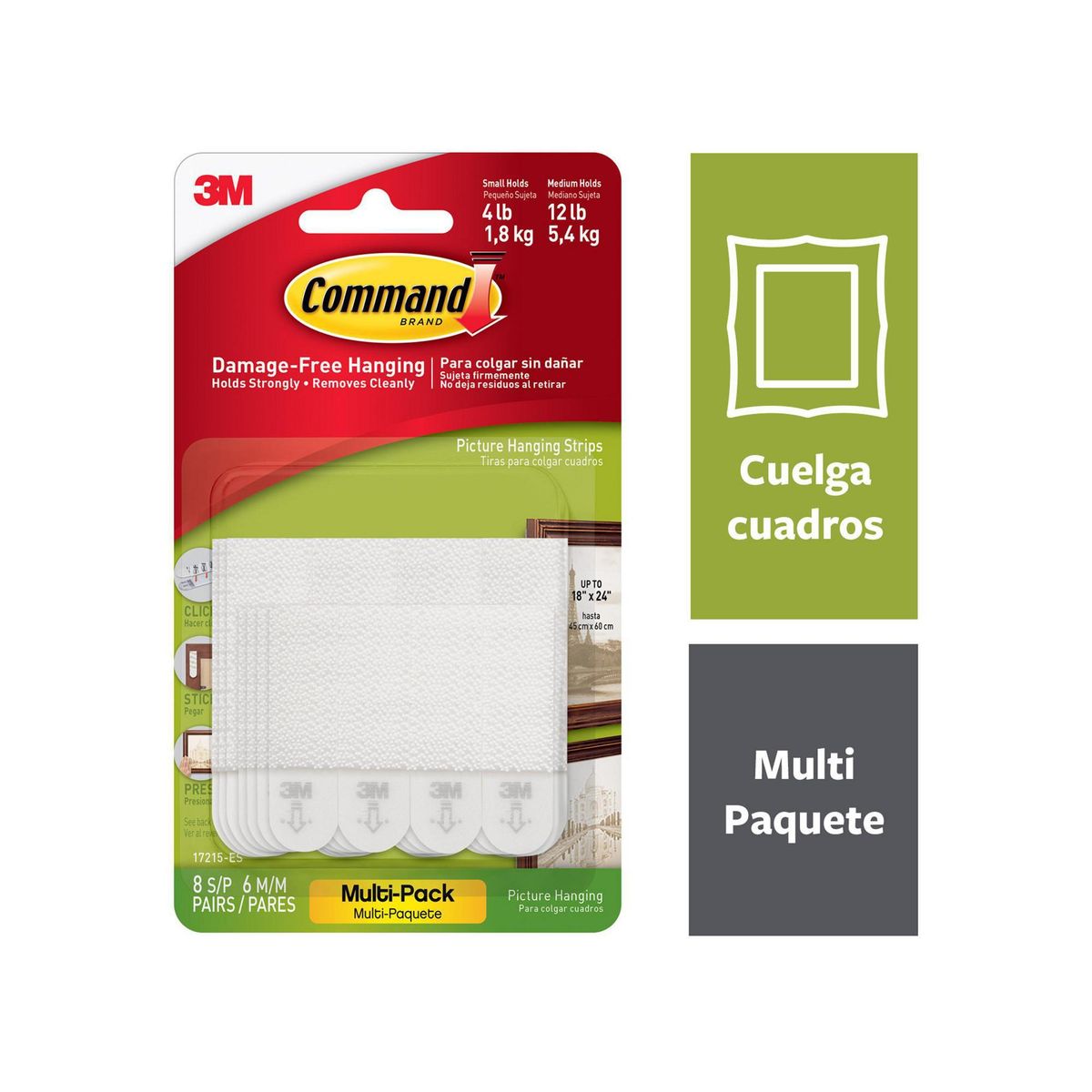 COMMAND - Tiras para Colgar Cuadros Command Multipack Blancas 14 pares