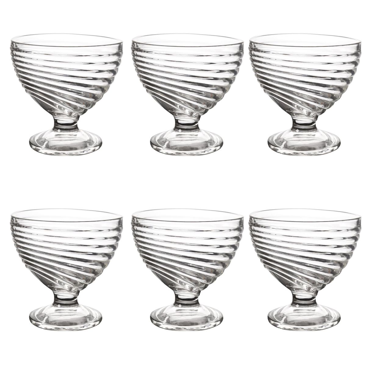 ALLEGRA - Set 6 Copas de De postre 300 ml Vidrio Transparente