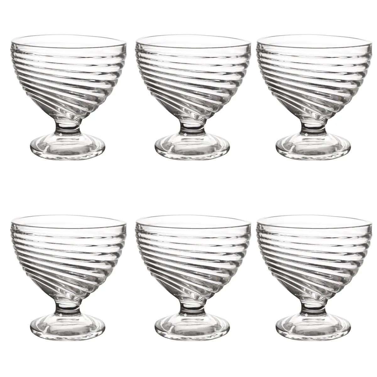 ALLEGRA - Set 6 Copas de De postre 300 ml Vidrio Transparente