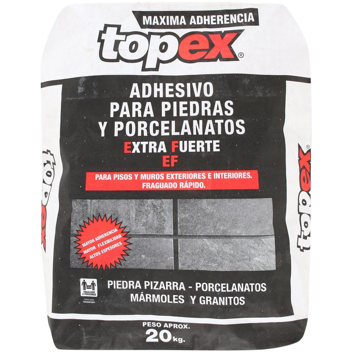 TOPEX - Adhesivo Piedra Piso y muro Superficie Flexible 20 kg