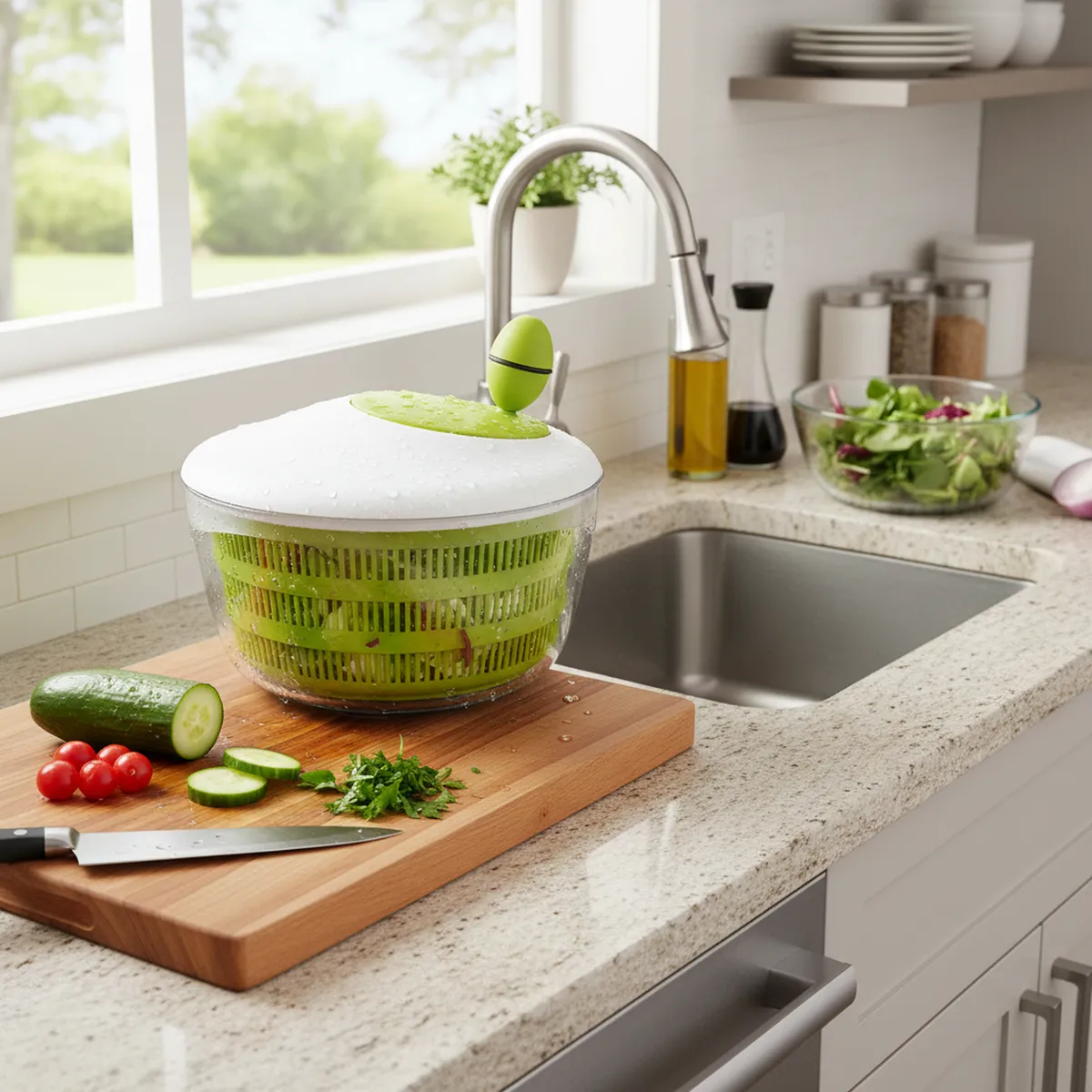 LEIFHEIT - Centrífuga Para Verduras Leifheit Con Mecanismo De Palanca Blanco/verde