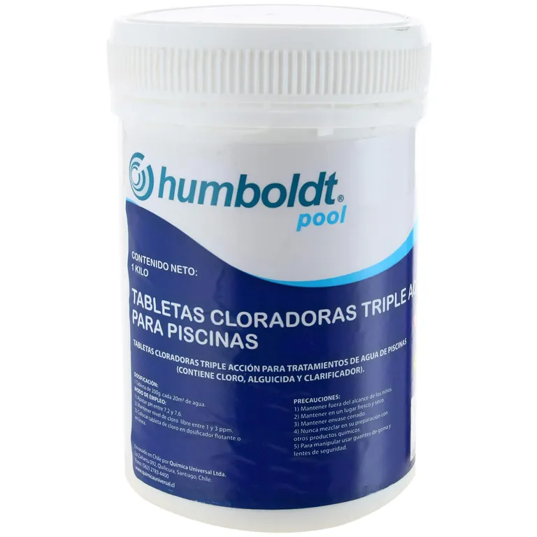 Cloro para Piscinas Tripleacción Tableta 1 kg Frasco