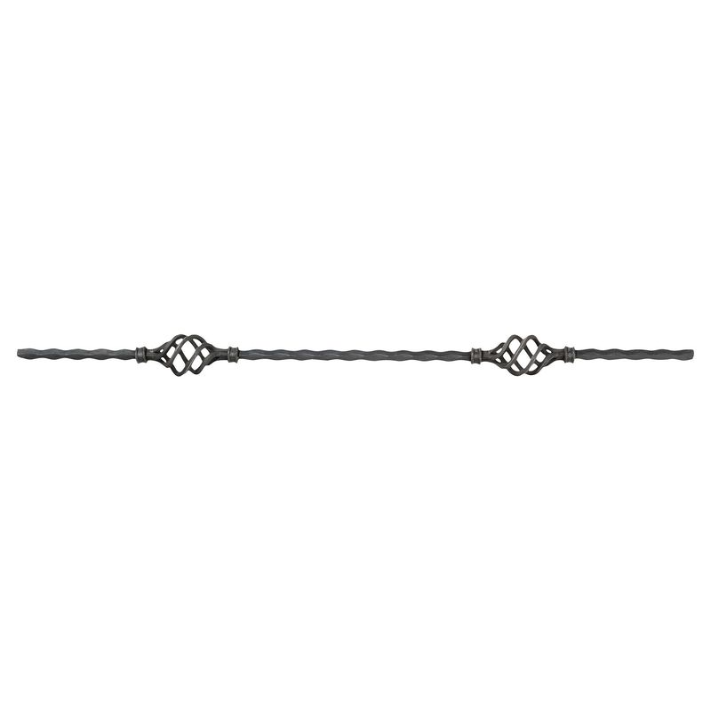 FERROMIR - Set de 5 balaustros cuadrados 12 mm + 2 piñas