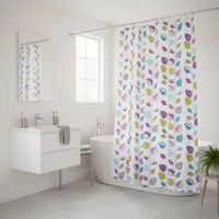 Cortina de baño Hojas poliéster 180x178 cm