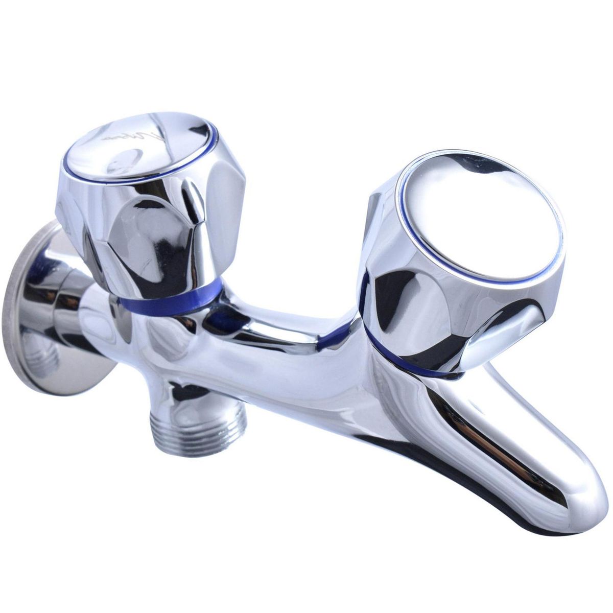 NIBSA - Llave Dúplex para Lavadora  Plateado/ Zincado