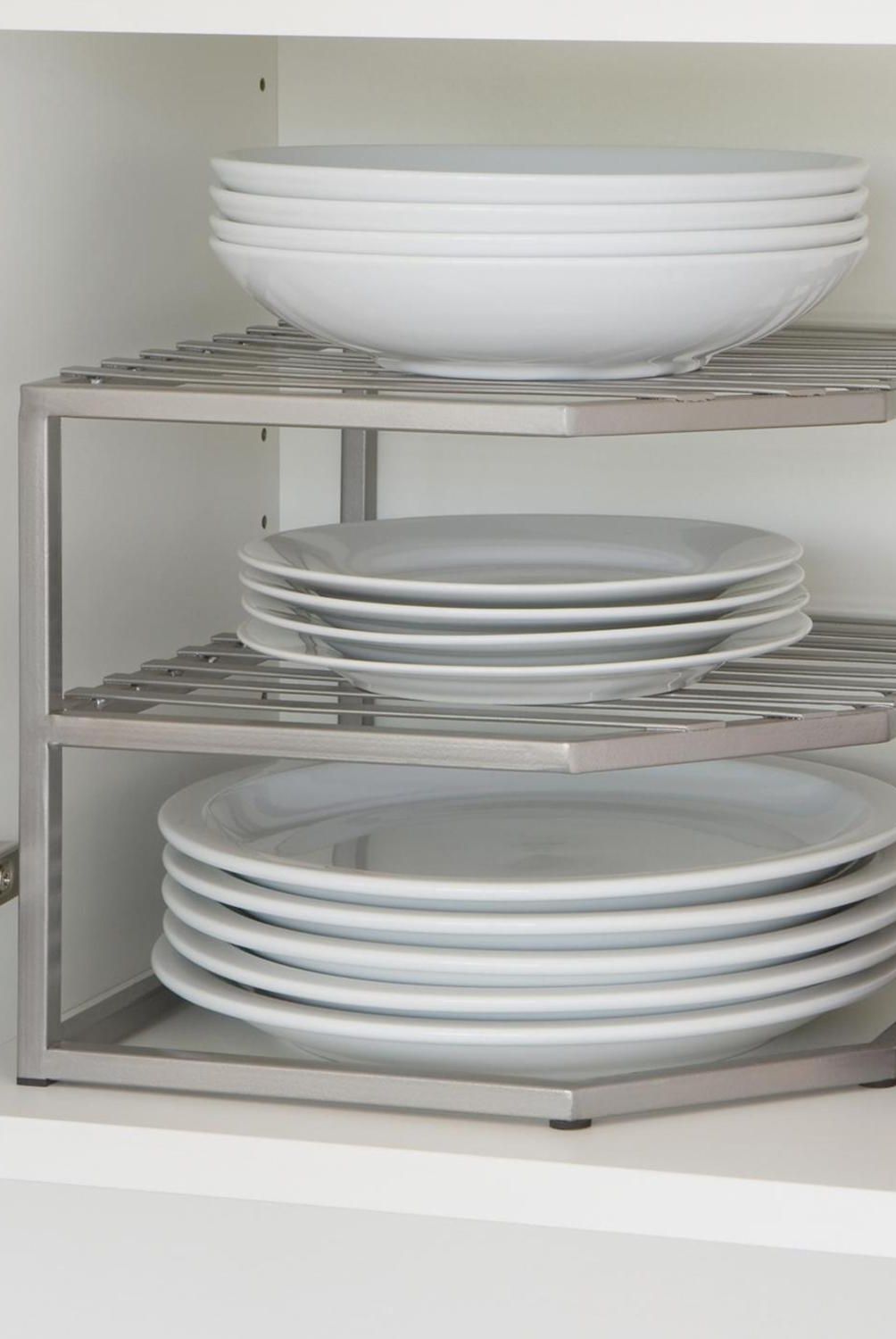 JUST HOME COLLECTION - Repisa Esquinero para Mueble Cocina 25.5x1.5x26 cm Acero