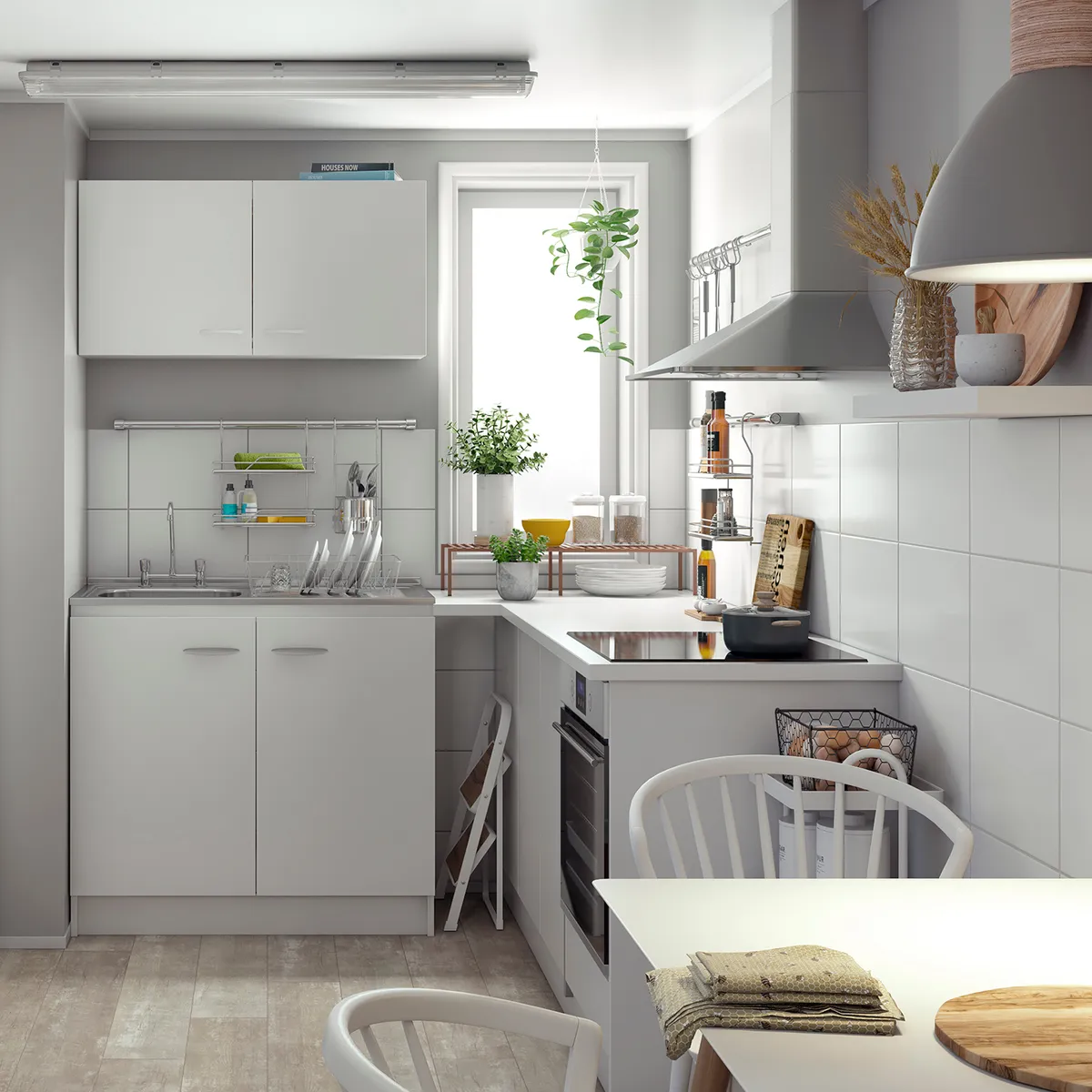 JUST HOME COLLECTION - Repisa para cocina 40x24x14 cm acero