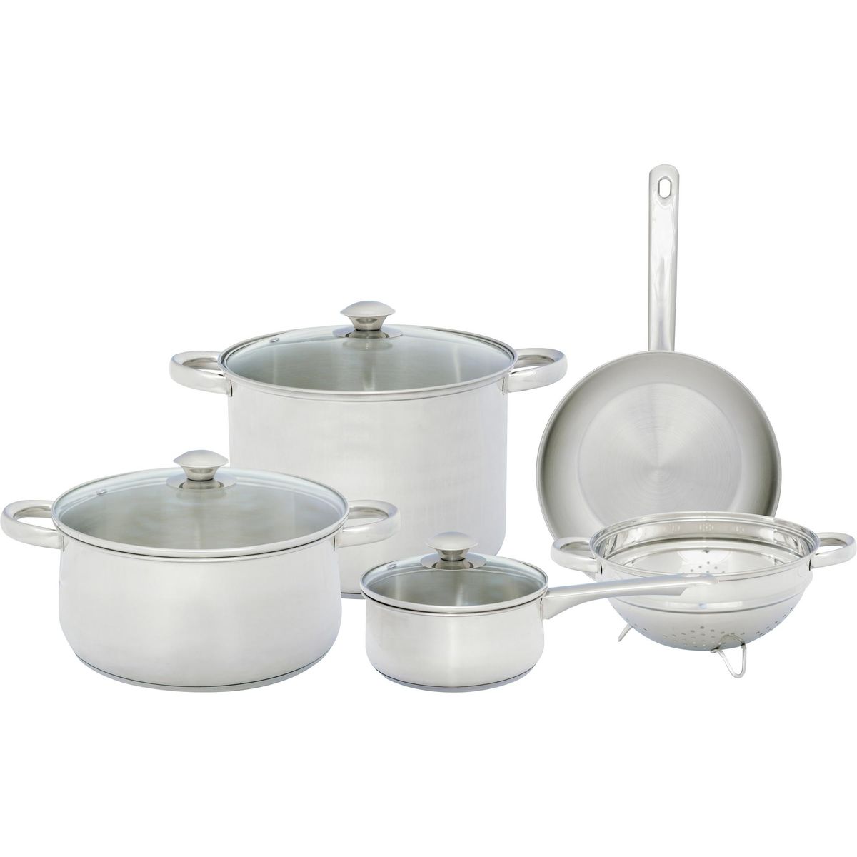 MAGEFESA - Batería de Cocina 10 Piezas Acero inoxidable Vesta Plateado