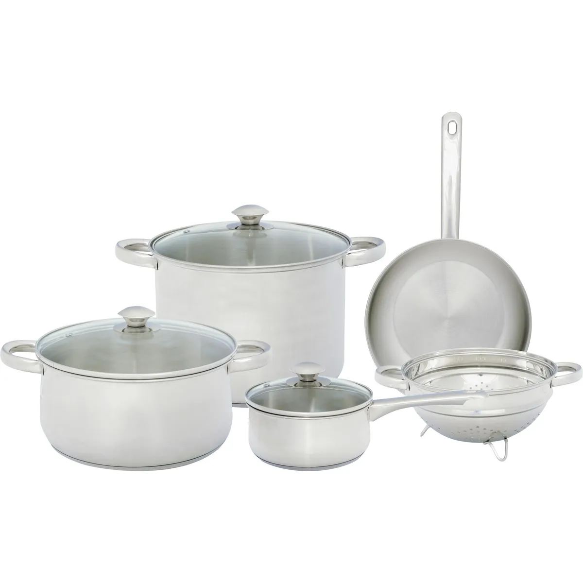 MAGEFESA - Batería de Cocina 10 Piezas Acero inoxidable Vesta Plateado