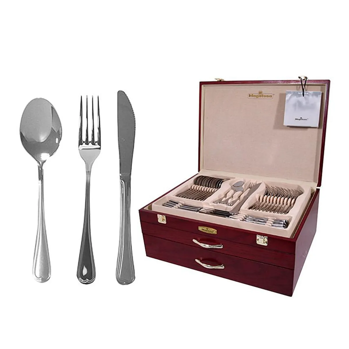 MAGEFESA - Juego De Cubiertos Acero 114 Piezas