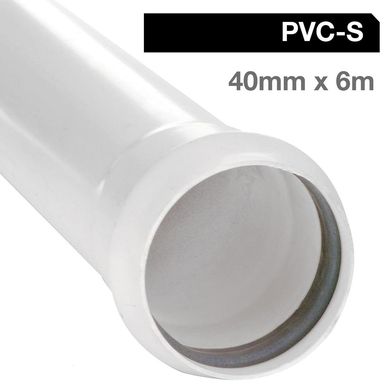 Tubo PVC sanitario blanco con goma 40 mm 6m