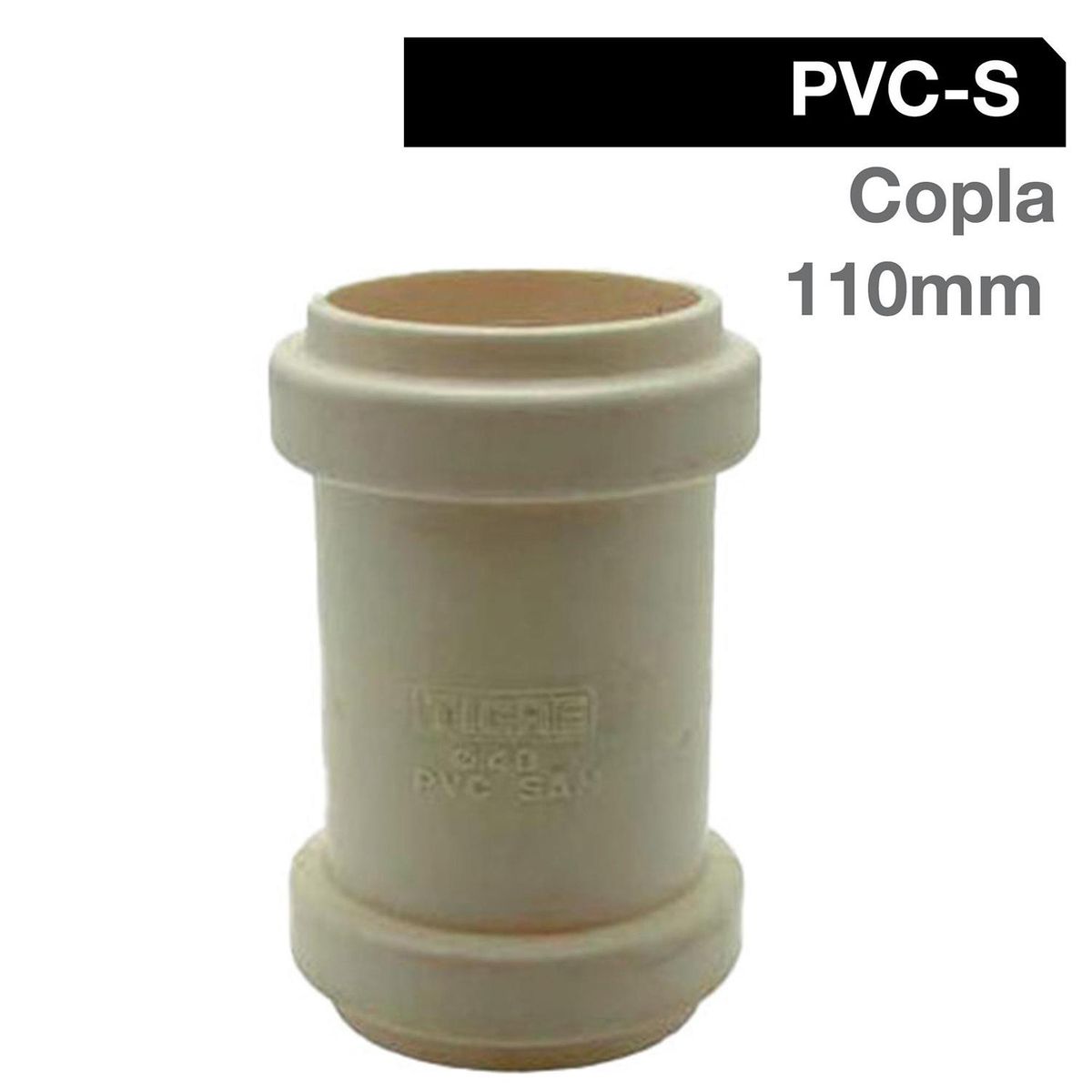 TIGRE - Copla PVC-S Bco c/goma 110mm Blanco 1u