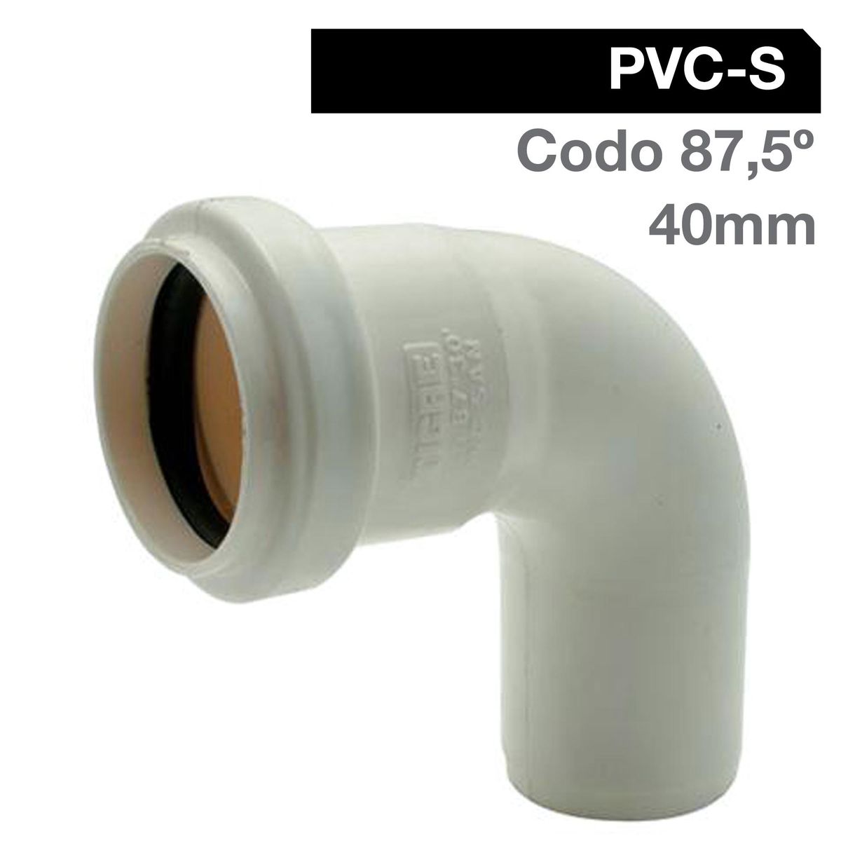 TIGRE - Codo 87,5o PVC-S Bco c/goma 40mm Blanco 1u