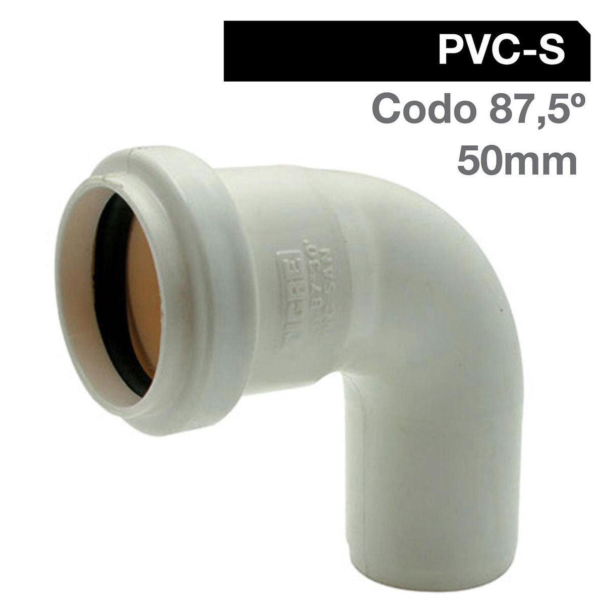 TIGRE - Codo 87,5o PVC-S Bco c/goma 50mm Blanco 1u