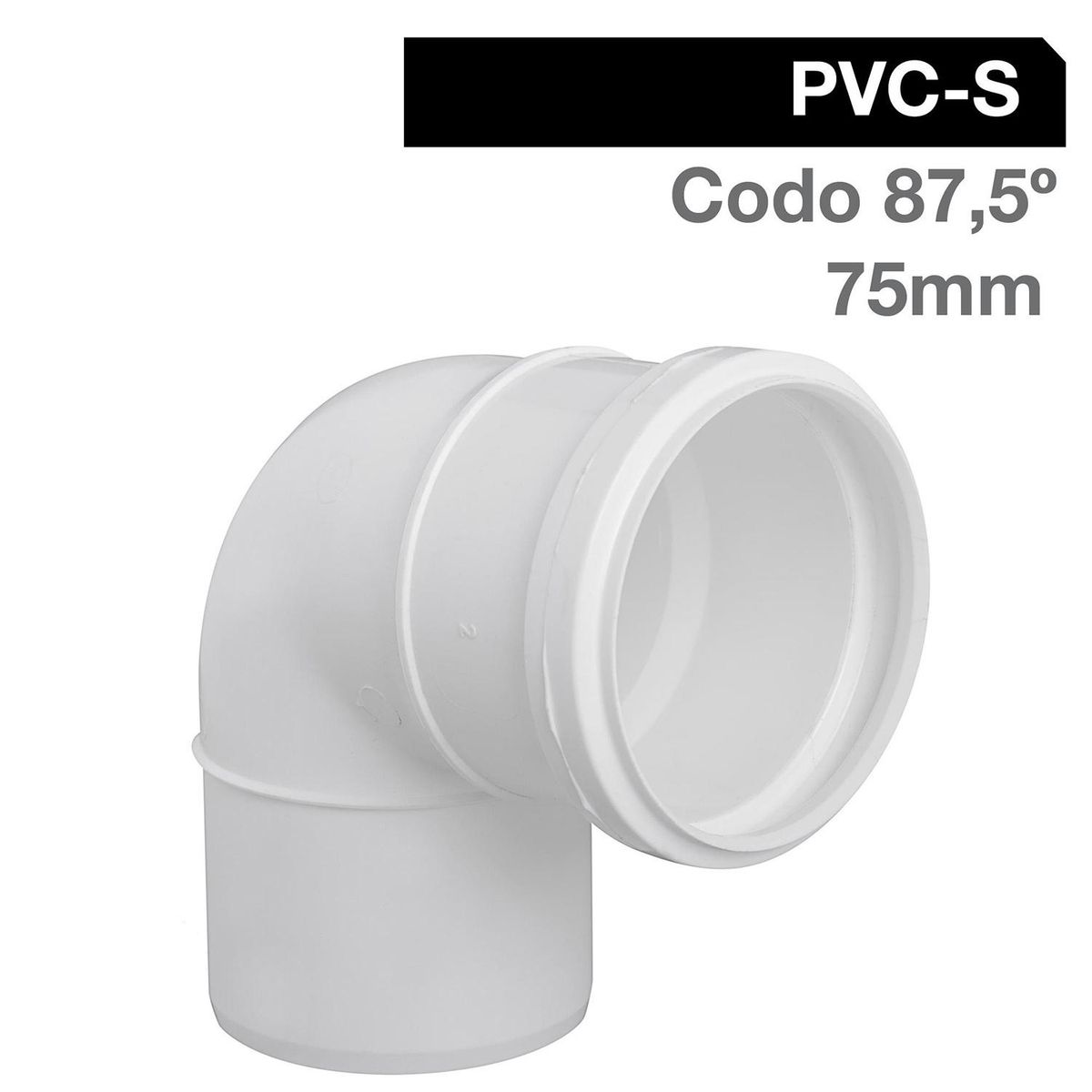 TIGRE - Codo 87,5o PVC-S Bco c/goma 75mm Blanco 1u