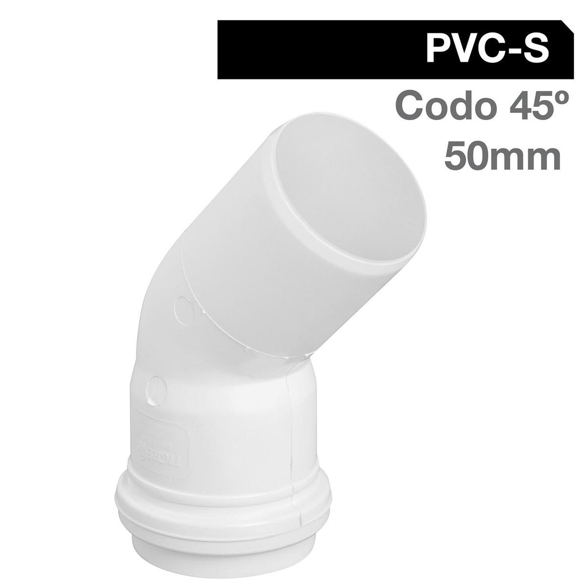 TIGRE - Codo 45o PVC-S Bco c/goma 50mm Blanco 1u