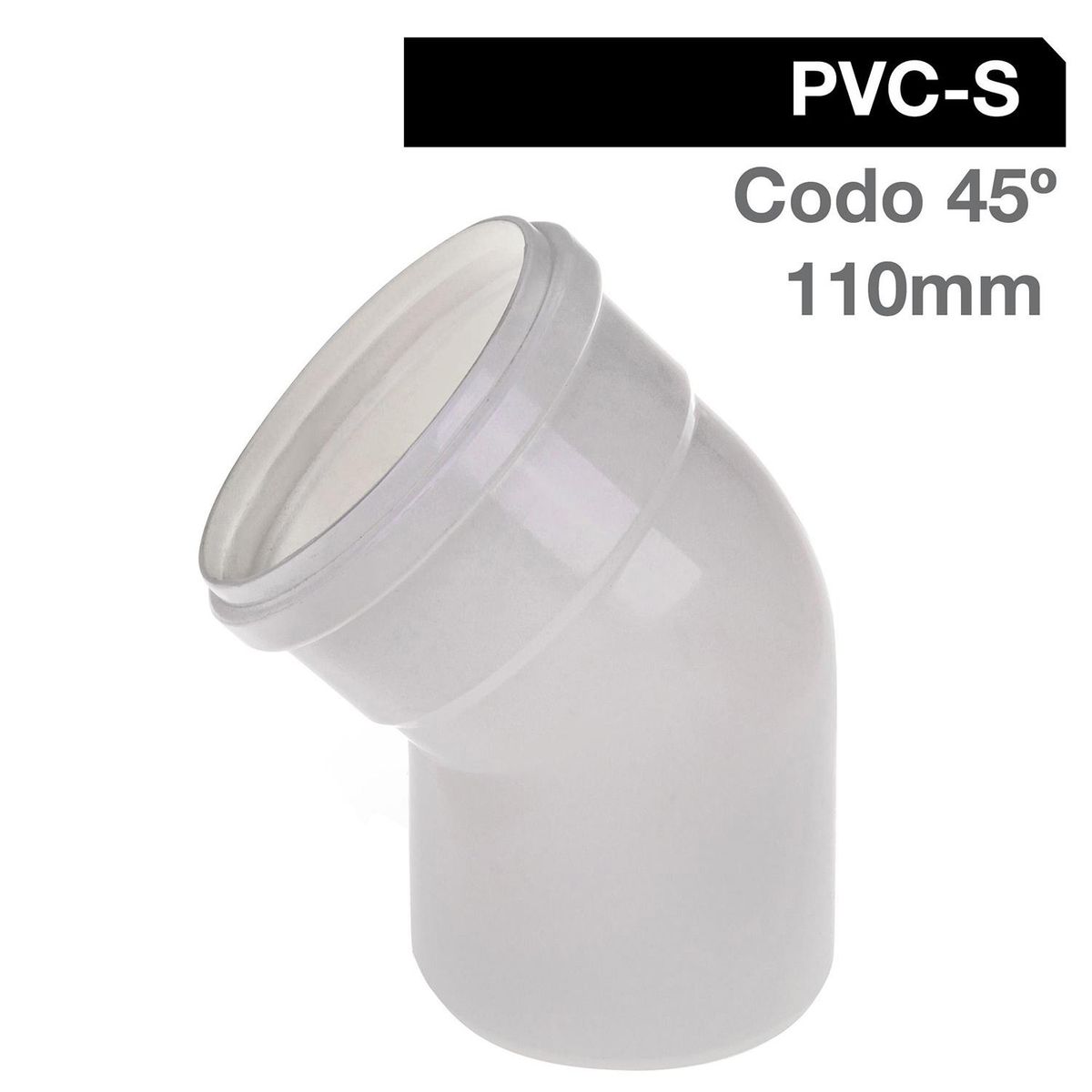 TIGRE - Codo 45o PVC-S Bco c/goma 110mm Blanco 1u
