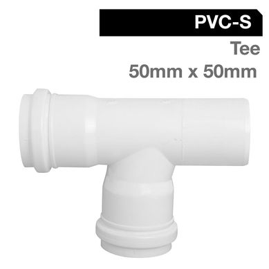 Tee PVC-S Bco c/goma 50mm x 50mm Blanco 1u