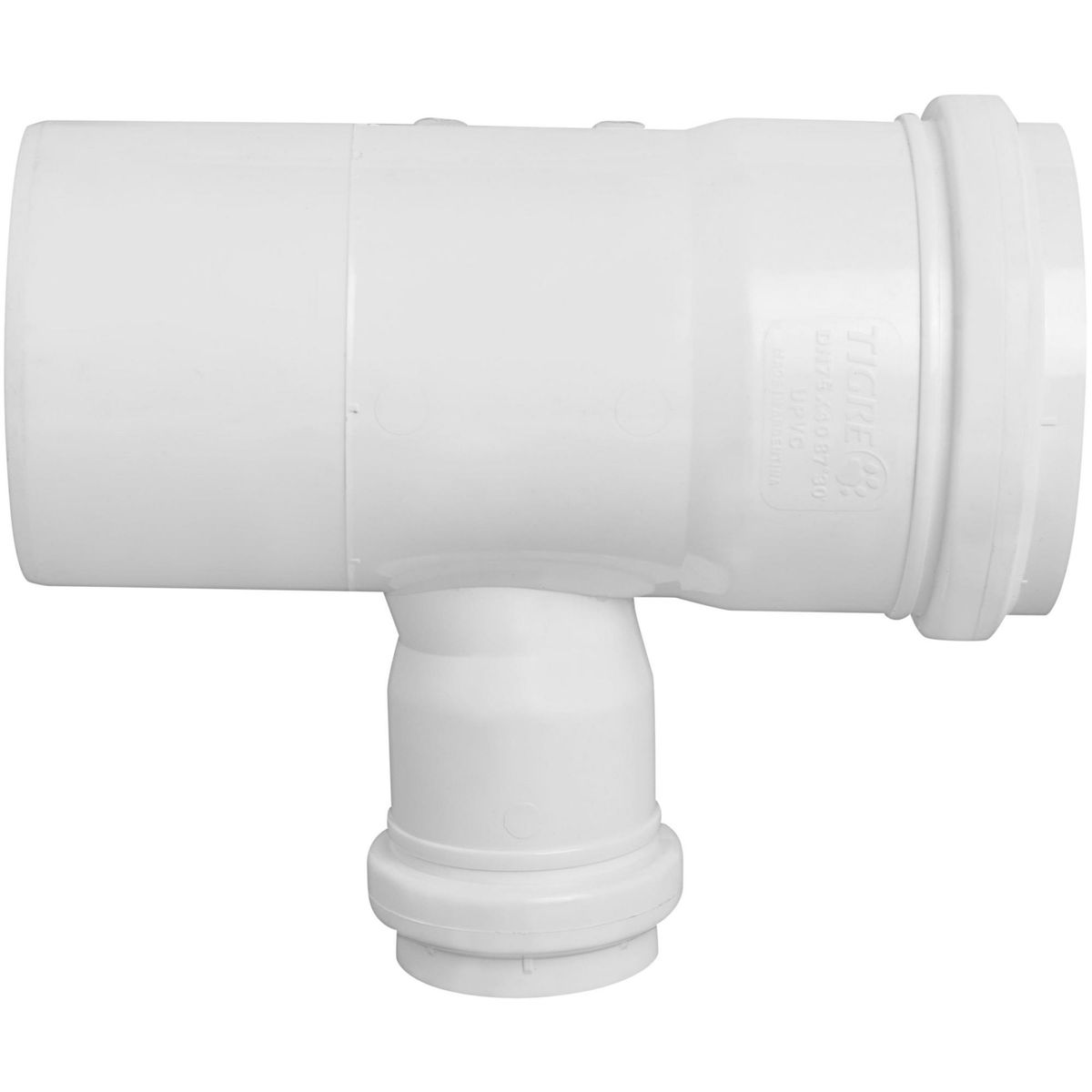 TIGRE - Tee Reducción PVC-S Bco c/goma 75mm x 40mm Blanco 1u