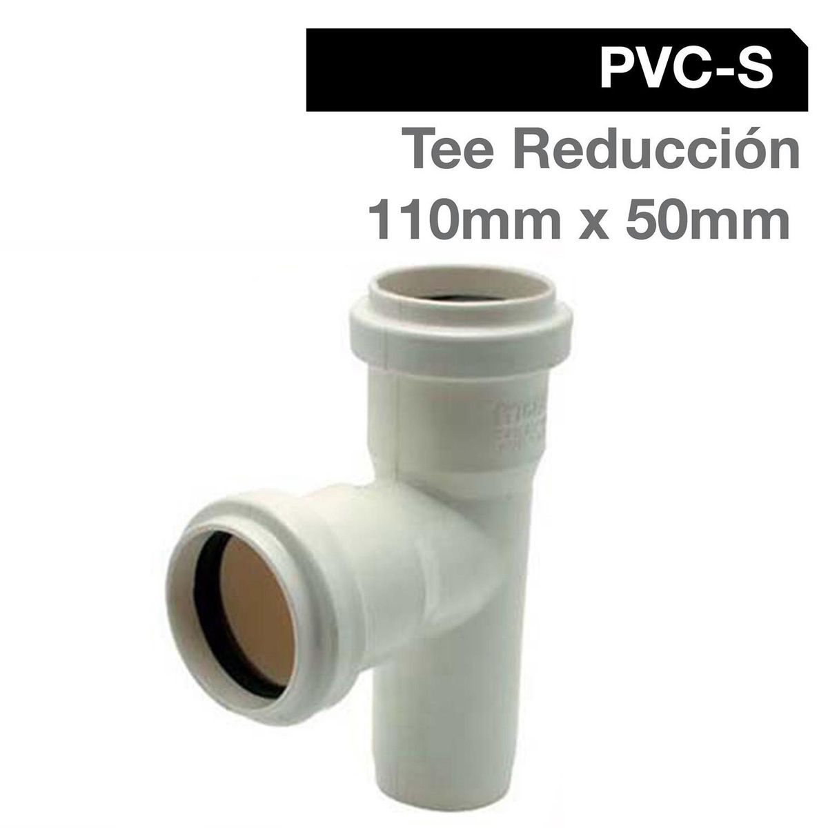 TIGRE - Tee Reducción PVC-S Bco c/goma 110mm x 50mm Blanco 1u