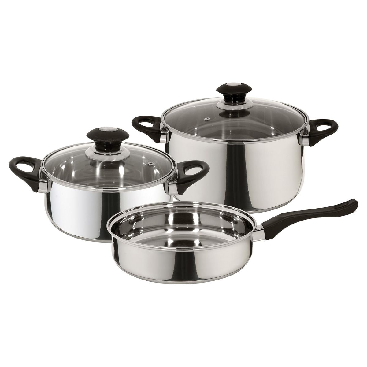 FANTUZZI - Batería de Cocina 5 Piezas Acero inoxidable Corazza Plateado