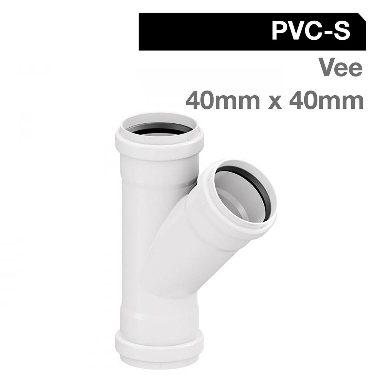 TIGRE - Vee PVC-S Bco c/goma 40mm x 40mm Blanco 1u
