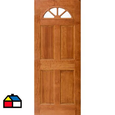 Puerta Pino Ibiza Media Luna color Cerezo 80 x 210cm con vidrio