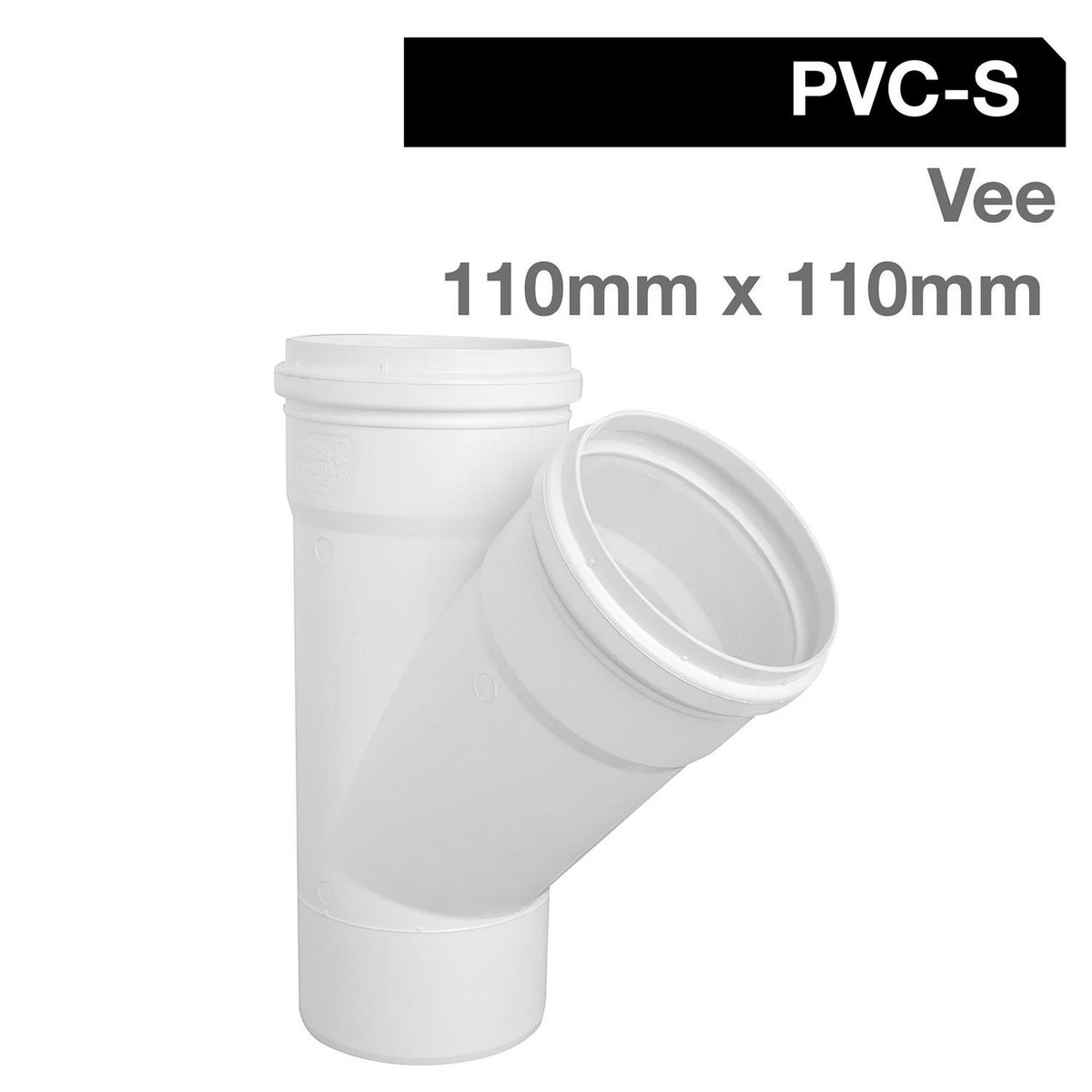 TIGRE - Vee PVC-S Bco c/goma 110mm x 110mm Blanco 1u