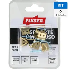 FIXSER - Soporte multiuso 10x19 mm 6 unidades con clavos