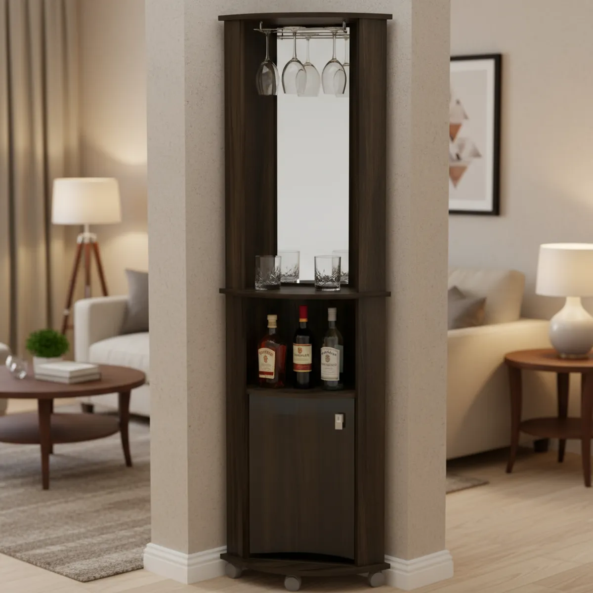 VEKKAHOME - Bar Esquinero 45x190x45 cm Tabaco