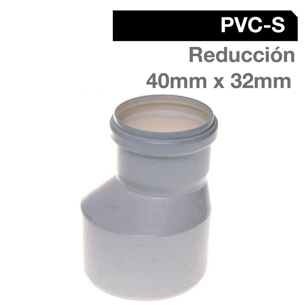 VINILIT - Reducción PVC-S Bco c/goma 40mm x 32mm Blanco 1u