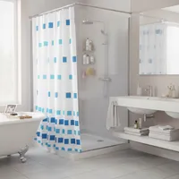 Cortina de baño Mosaico poliéster 180x178 cm